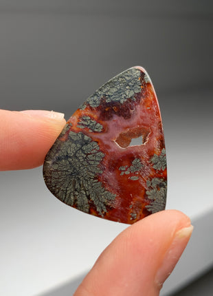 New ! Red Agate with Marcasite Flower