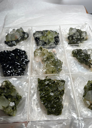 9 Pieces ! High Grade Green Epidote with Quartz Lot