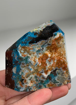 Blue Shattuckite Geode Tower - From Namibia