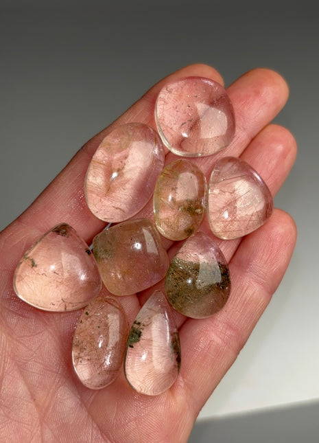 Rare π Rutile Green Chlorite Quartz Lot - From Himachal Pradesh, 9 pieces !