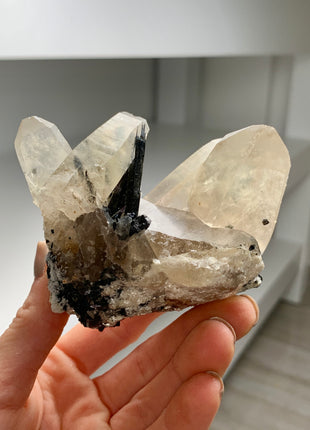 Smoky Citrine with Black Tourmaline - From Namibia