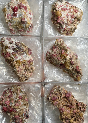 Raspberry Grossular Garnet Specimens Lot ! 6 Pieces