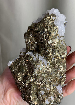 Step-wise Pyrite w/ Beautiful Calcite - From Trepca Mine, Kosovo