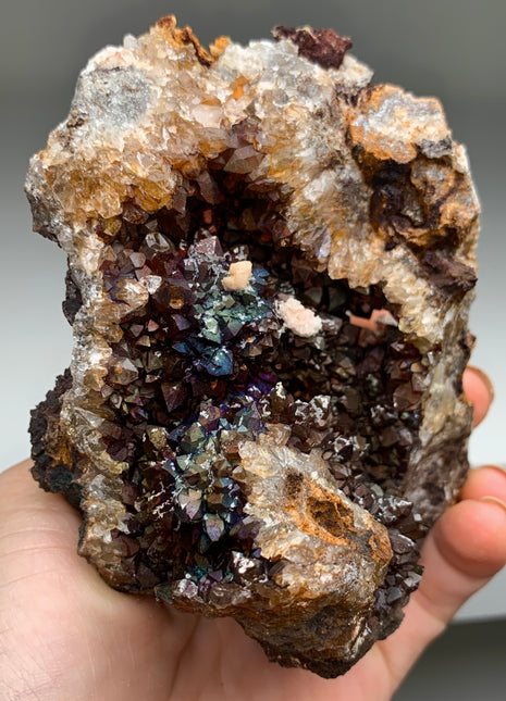 Quartz with Rainbow Goethite π From M. San Valentin, Spain