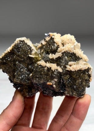 Yellow Fluorite with Barite Flowers and Galena