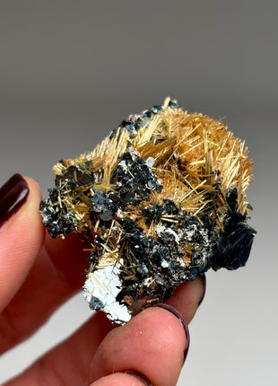 Golden Rutile with Hematite