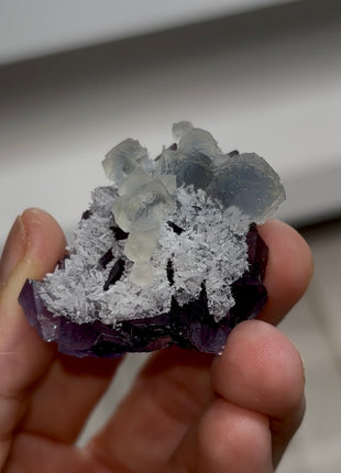 Blue Fluorite on Purple Fluorite PM0361