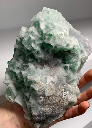 Sugar Fluorite with Sparkly Quartz