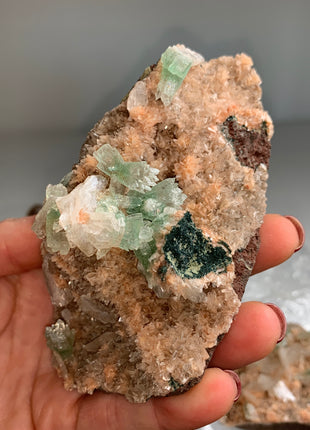 Wow !! Orange Heulandite with Green Apophyllite and Cream Stilbite Lot - 4 Pieces ✨