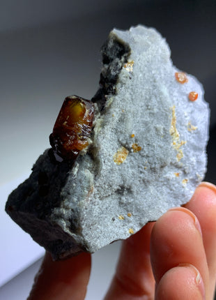 Gemmy Orange Sphalerite with Quartz 🔥