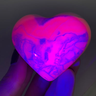 Pink Manganocalcite Heart - From Peru