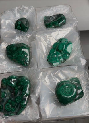 6 Pieces ! Green Malachite Freeform Lot