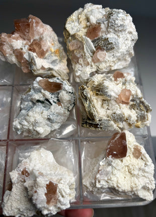 6 Pieces ! Champagne Topaz with Feldspar Lot