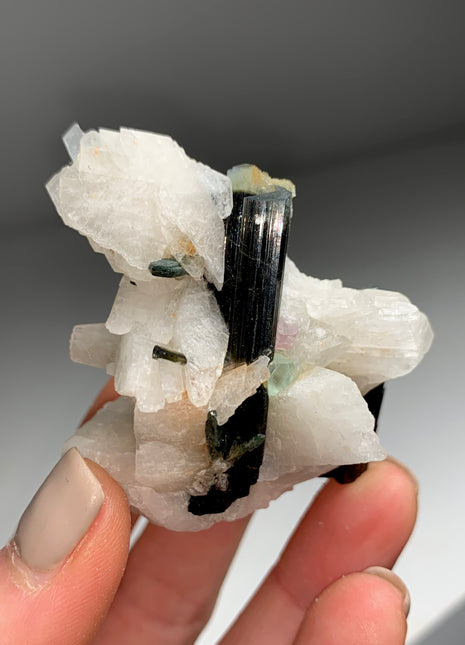 Lustrous Green Tourmaline with Albite - 345 Carats