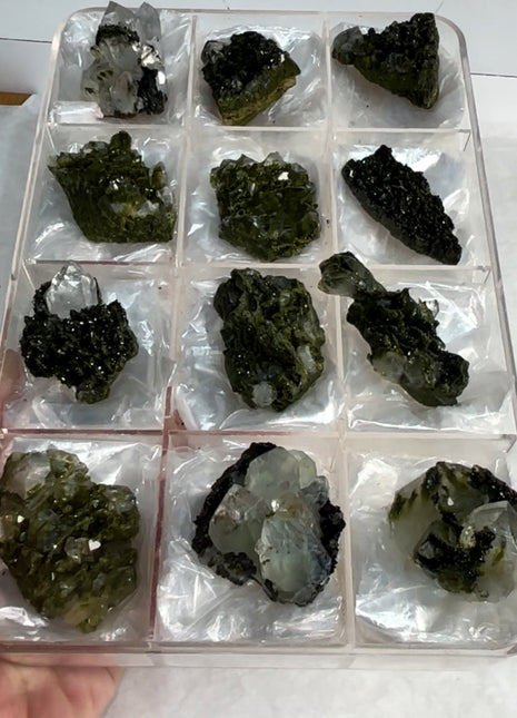 12 Pieces ! High Grade Green Epidote with Quartz Lot