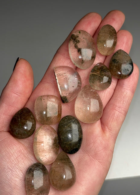 Rare π Rutile Green Chlorite Quartz Lot - From Himachal Pradesh, 12 pieces !