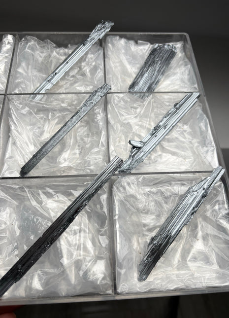 6 Pieces ! Silvery Stibnite Specimens Lot