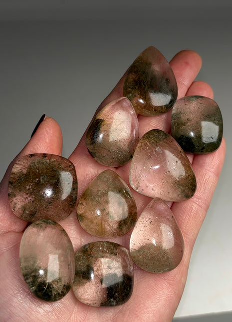 Rare π Rutile Green Chlorite Quartz Lot - From Himachal Pradesh, 9 pieces !