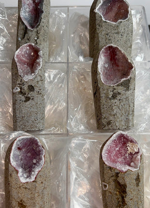 6 Piece Lot !  Druzy Red Chalcedony Geodes