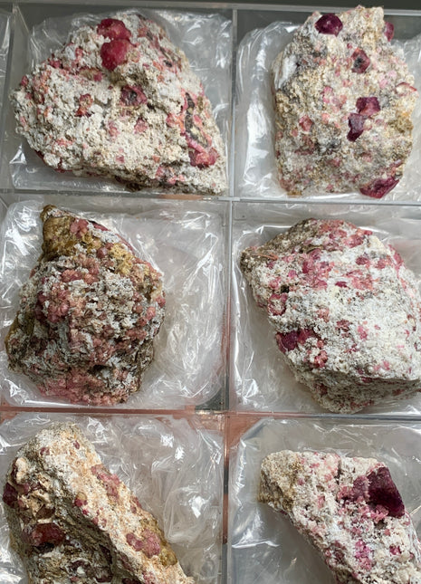 Raspberry Grossular Garnet Specimens Lot ! 6 Pieces !