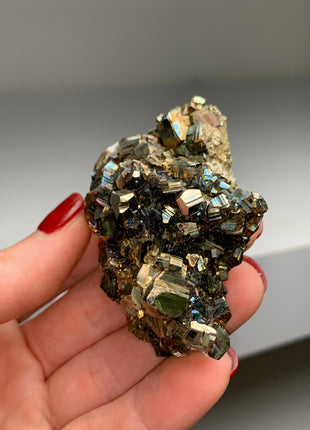 Pyrite Specimen with Rainbow Colors 🌈 - From Trepca Mine, Kosovo KOS010