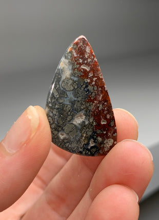 New ! Red Agate with Marcasite Flower