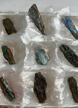 9 Pieces ! Iridescent Rainbow Hematite Lot. 1992 find