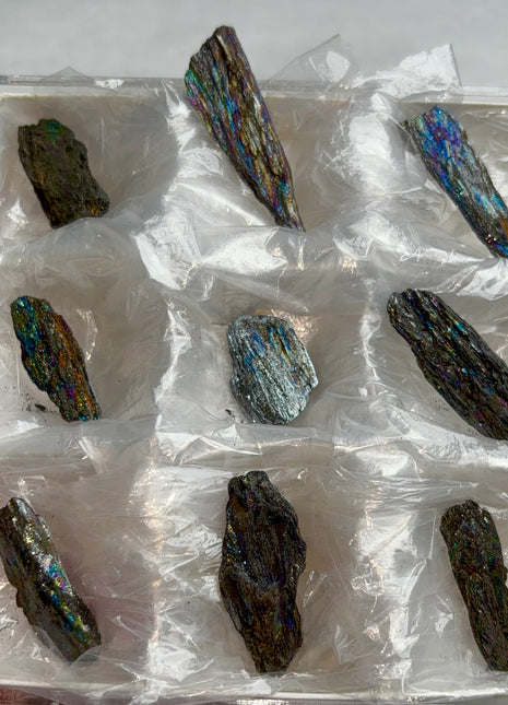 9 Pieces ! Iridescent Rainbow Hematite Lot. 1992 find