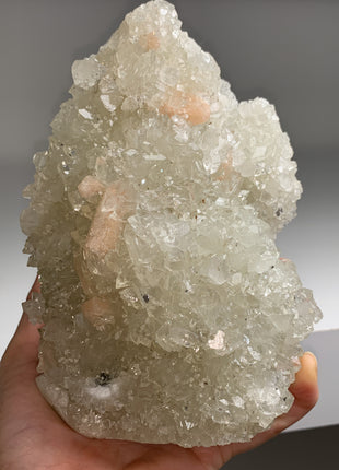 Gemmy Apophyllite with Pink Stilbite