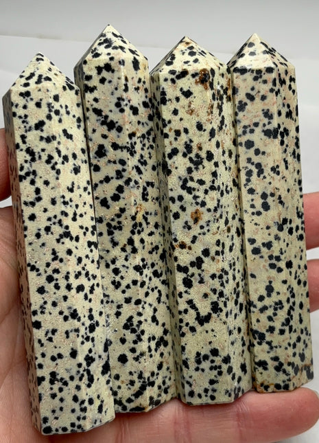 4 Piece Lot !  Dalmatian Jasper Towers