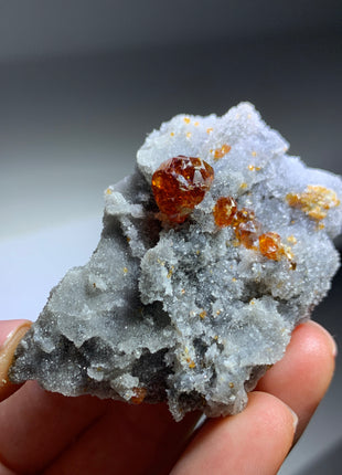 Gemmy Orange Sphalerite with Quartz 🔥