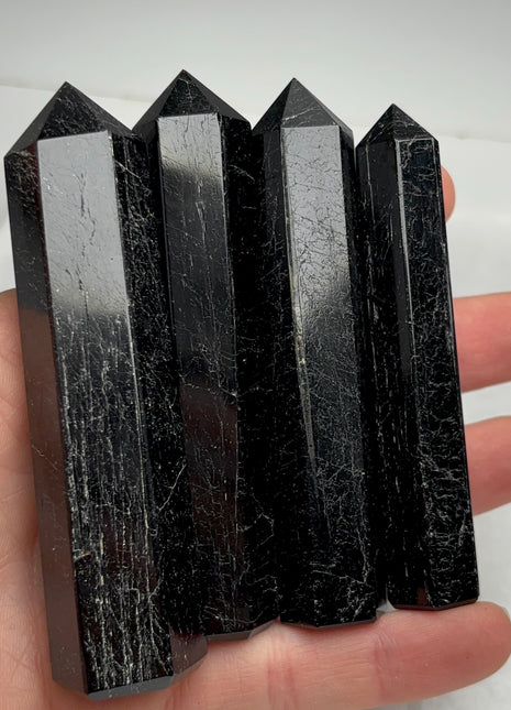 4 Piece Lot !  Black Tourmaline Towers
