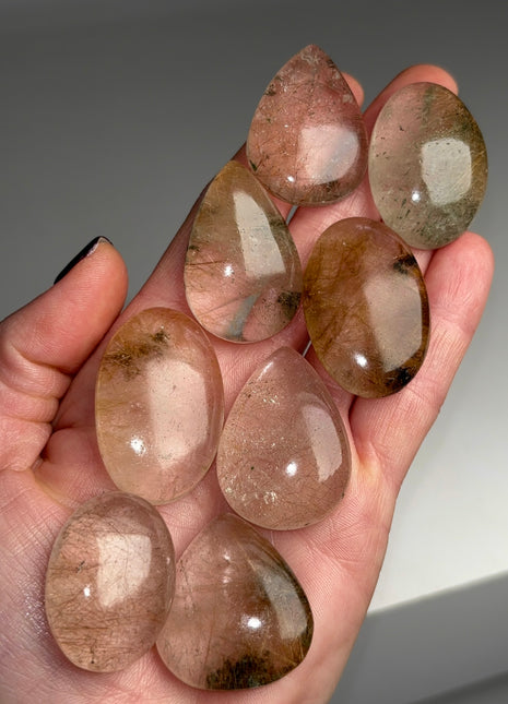 Rare π Rutile Green Chlorite Quartz Lot - From Himachal Pradesh, 8 pieces !