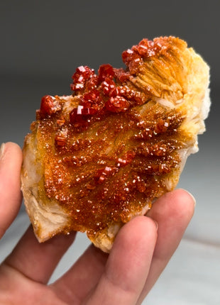 Red Vanadinite with Barite Flower