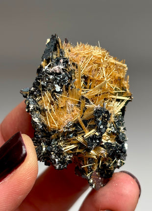 Golden Rutile with Hematite