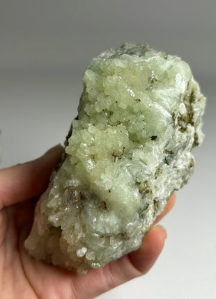 4 Pieces ! Druzy Apple Green Prehnite Lot - big size