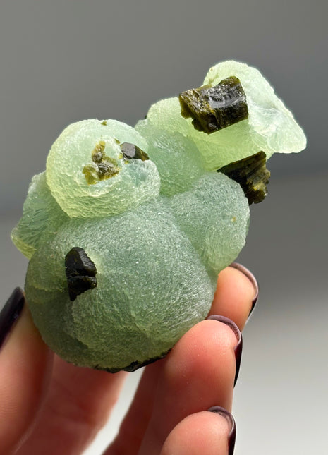 Green Prehnite with Epidote - From Mali