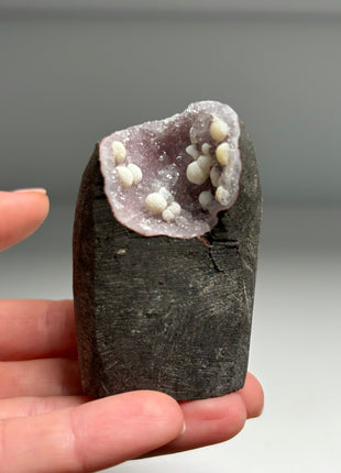 Red Chalcedony with Okenite Geode