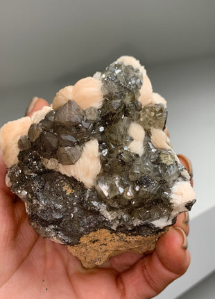 Pink Barite Flowers with Cerussite