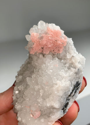 Pink Rhodocrosite with Quartz 🌸