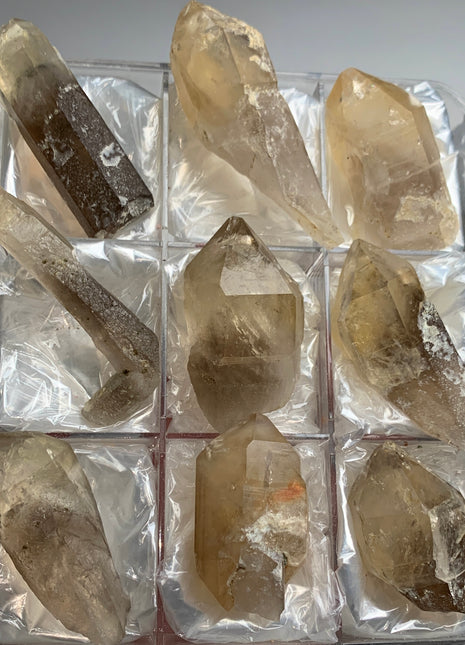 Smoky Phantom Quartz Lot - Hallelujah Junction, Nevada - 9 Pieces !