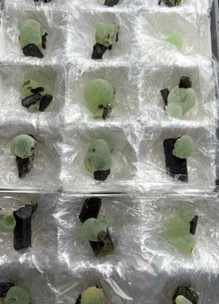 18 Pieces ! High Grade Apple Green Prehnite with Epidote Lot - From Mali