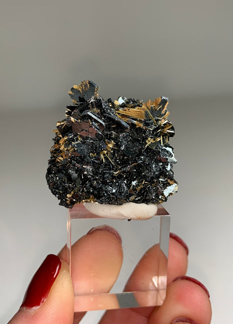 New Arrival !  Rutile with Shiny Hematite - From Brazil
