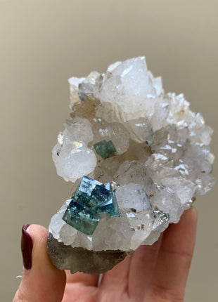 Quartz with Blue Green Color Change Fluorite - From Diana Maria mine, England