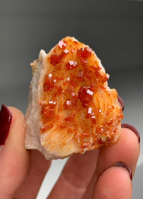 Red Vanadinite with Barite - From Midelt, Morocco