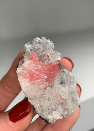 Pink Rhodocrosite with Quartz 🌸