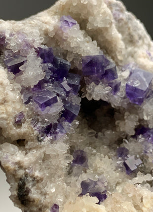Purple Fluorite with Quartz - From Berbes, Spain