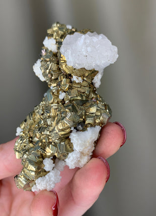 Lustrous Pyrite with Calcite - Trepca mine