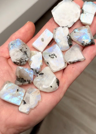 High Grade Rainbow Moonstone Lot - 13 Pieces