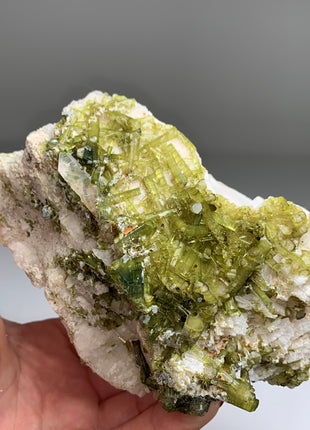 Wow ! Green Tourmaline Crystals Cluster